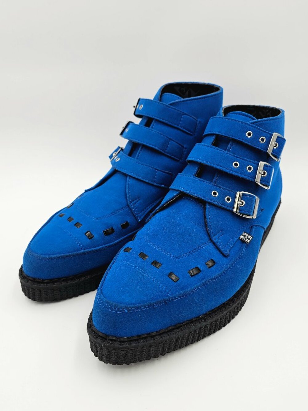 T.U.K. A9616 Electric Blue Vegan Suede High Pointed Creeper Shoes Unisex M11 W13